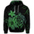 Hawaiian Map Turtle Hibiscus Plumeria Polynesian Hoodie Green - Polynesian Pride