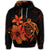 Hawaiian Map Turtle Hibiscus Plumeria Polynesian Hoodie Orange - Polynesian Pride