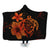 Hawaiian Map Turtle Hibiscus Plumeria Polynesian Hooded Blanket - Orange - AH Hooded Blanket White - Polynesian Pride