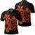 Hawaiian Map Turtle Hibiscus Plumeria Polynesian Polo Shirt Orange Unisex Black - Polynesian Pride