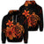 Hawaiian Map Turtle Hibiscus Plumeria Polynesian Hoodie Orange Unisex Art - Polynesian Pride