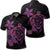 Hawaiian Map Turtle Hibiscus Plumeria Polynesian Polo Shirt Pink Unisex Black - Polynesian Pride