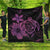 Hawaiian Map Turtle Hibiscus Plumeria Polynesian Premium Quilts - Pink - AH Black - Polynesian Pride