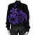 Hawaiian Map Turtle Hibiscus Plumeria Polynesian Bomber Jacket - Purple - AH - Polynesian Pride