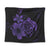 Hawaiian Map Turtle Hibiscus Plumeria Polynesian Tapestry - Purple - AH Wall Tapestry Black - Polynesian Pride