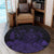 Hawaiian Map Turtle Hibiscus Polynesian Round Carpet - Purple - AH - Polynesian Pride