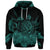 Custom Hawaiian Map Turtle Hibiscus Polynesian Hoodie Turquoise - Polynesian Pride