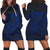 Hawaiian Map Turtle Kanaka Hibiscus Polynesian Hoodie Dress - Blue - AH Black - Polynesian Pride