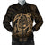 Hawaiian Map Turtle Kanaka Hibiscus Polynesian Bomber Jacket - Gold - AH Black Unisex - Polynesian Pride