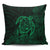 Hawaiian Map Turtle Kanaka Hibiscus Polynesian Pillow Covers - Green - AH Pillow Covers Black - Polynesian Pride