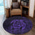 Hawaiian Map Turtle Kanaka Hibiscus Polynesian Round Carpet - Purple - AH - Polynesian Pride