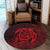 Hawaiian Map Turtle Kanaka Hibiscus Polynesian Round Carpet - Red - AH - Polynesian Pride