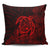 Hawaiian Map Turtle Kanaka Hibiscus Polynesian Pillow Covers - Red - AH Pillow Covers Black - Polynesian Pride