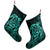 Hawaiian Map Turtle Kanaka Hibiscus Polynesian Christmas Stocking - Turquoise - AH - Polynesian Pride