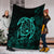 Hawaiian Map Turtle Kanaka Hibiscus Polynesian Premium Blankets - Turquoise - AH - Polynesian Pride