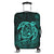 Hawaiian Map Turtle Kanaka Hibiscus Polynesian Luggage Covers - Turquoise - AH Black - Polynesian Pride