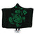 Hawaiian Map Turtle Ohana Hibicus Polynesian Hooded Blanket - Green - AH Hooded Blanket White - Polynesian Pride