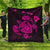 Hawaiian Map Turtle Ohana Hibicus Polynesian Premium Quilts - Pink - AH Black - Polynesian Pride