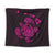 Hawaiian Map Turtle Ohana Hibicus Polynesian Tapestry - Pink - AH Wall Tapestry Black - Polynesian Pride