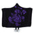 Hawaiian Map Turtle Ohana Hibicus Polynesian Hooded Blanket - Purple - AH Hooded Blanket White - Polynesian Pride