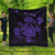 Hawaiian Map Turtle Ohana Hibicus Polynesian Premium Quilts - Purple - AH Black - Polynesian Pride