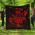 Hawaiian Map Turtle Ohana Hibicus Polynesian Premium Quilts - Red - AH Black - Polynesian Pride