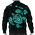 Hawaiian Map Turtle Ohana Hibicus Polynesian Bomber Jacket - Turquoise - AH - Polynesian Pride