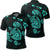 Hawaiian Map Turtle Ohana Hibicus Polynesian Polo Shirt Turquoise Unisex Black - Polynesian Pride