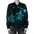 Hawaiian Map Turtle Plumeria Hibiscus Fish Hook Polynesian Bomber Jacket Blue - AH - Polynesian Pride