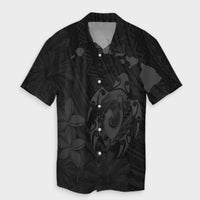 Matching Dress and Hawaiian Shirt Hawaii Map Turtle Plumeria Hibiscus Fish Hook Polynesian Grey RLT14 - Polynesian Pride