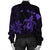 Hawaiian Map Turtle Plumeria Hibiscus Fish Hook Polynesian Bomber Jacket Purple - AH - Polynesian Pride