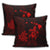 Hawaiian Map Turtle Plumeria Hibiscus Fish Hook Polynesian Pillow Covers Red - AH - Polynesian Pride