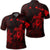 Hawaiian Map Turtle Plumeria Hibiscus Fish Hook Polynesian Polo Shirt Red Unisex Black - Polynesian Pride