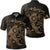 Hawaiian Map Turtle Tattoo Hibiscus Plumeria Polynesian Polo Shirt Gold Unisex Black - Polynesian Pride