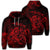 Hawaiian Map Turtle Tattoo Hibiscus Plumeria Polynesian Hoodie Red Unisex Art - Polynesian Pride