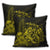 Hawaiian Map Turtle Tattoo Hibiscus Plumeria Polynesian Pillow Covers - Yellow - AH - Polynesian Pride