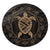 Hawaiian Map Turtle Wave Polynesian Round Carpet Gold - AH Round Carpet Luxurious Plush - Polynesian Pride