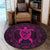 Hawaiian Map Turtle Wave Polynesian Round Carpet Pink - AH - Polynesian Pride