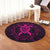 Hawaiian Map Turtle Wave Polynesian Round Carpet Pink - AH - Polynesian Pride