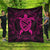 Hawaiian Map Turtle Wave Polynesian Premium Quilts Pink - AH Black - Polynesian Pride