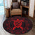 Hawaiian Map Turtle Wave Polynesian Round Carpet Red - AH - Polynesian Pride