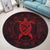 Hawaiian Map Turtle Wave Polynesian Round Carpet Red - AH - Polynesian Pride