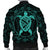 Hawaiian Map Turtle Wave Polynesian Bomber Jacket Turquoise - AH - Polynesian Pride