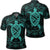 Hawaiian Map Turtle Wave Polynesian Polo Shirt Turquoise Unisex Black - Polynesian Pride