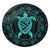 Hawaiian Map Turtle Wave Polynesian Round Carpet Turquoise - AH Round Carpet Luxurious Plush - Polynesian Pride