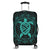 Hawaiian Map Turtle Wave Polynesian Luggage Covers Turquoise - AH Black - Polynesian Pride