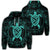 Hawaiian Map Turtle Wave Polynesian Hoodie Turquoise Unisex Art - Polynesian Pride