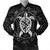 Hawaiian Map Turtle Wave Polynesian Bomber Jacket White - AH Black Unisex - Polynesian Pride