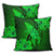 Hawaiian Map Whale Swim Hibiscus Polynesian Pillow Covers - Green - AH - Polynesian Pride