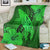 Hawaiian Map Whale Swim Hibiscus Polynesian Premium Blankets - Green - AH - Polynesian Pride